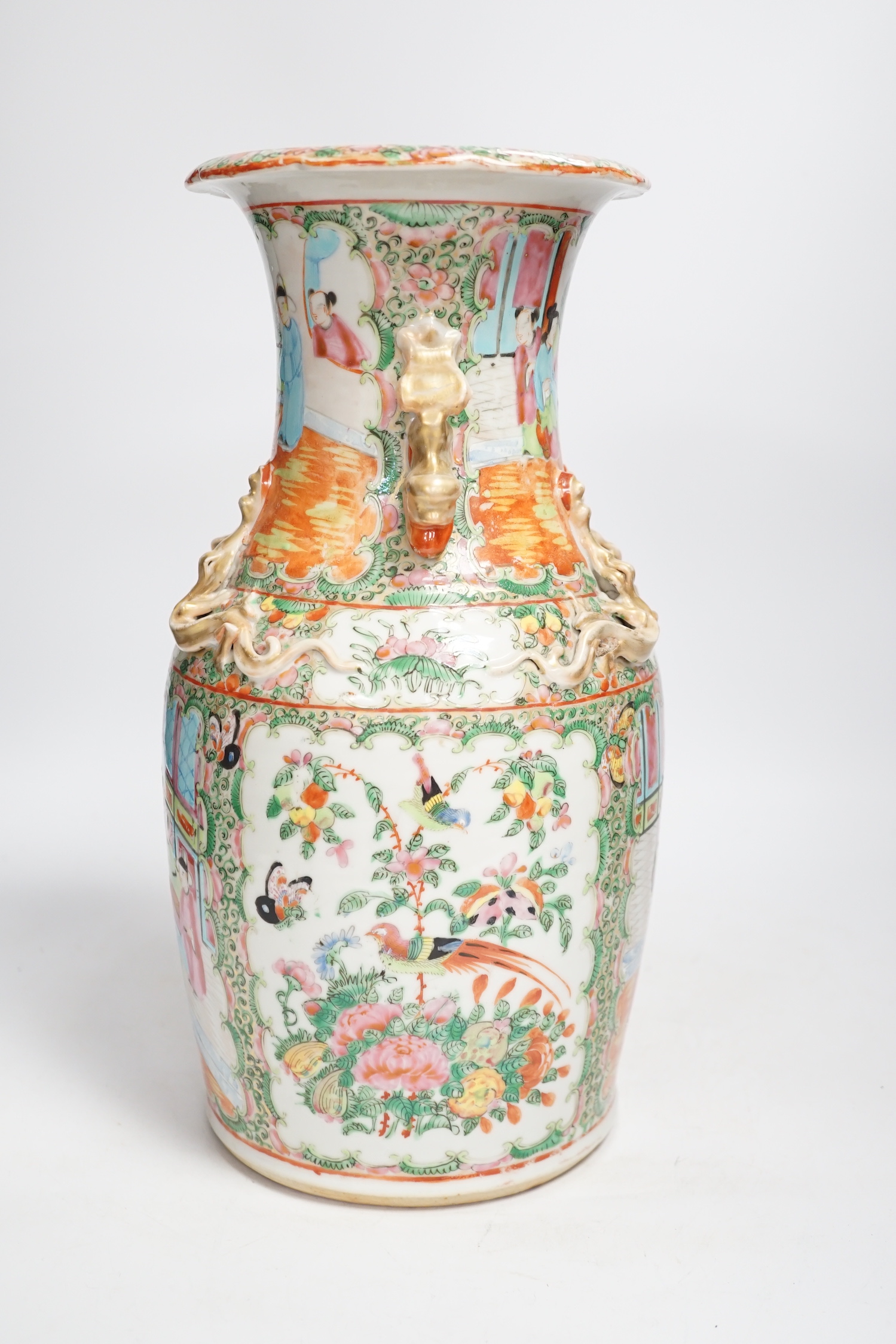 A 19th-century Chinese famille rose vase, 35cm